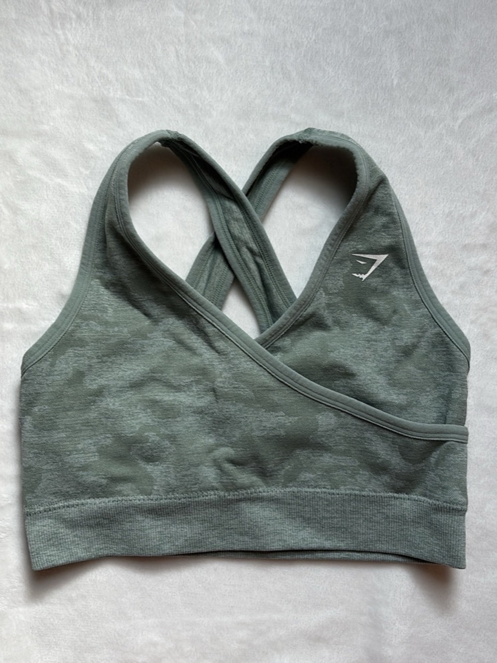 Gymshark Sage Green Cross-Back Sports Bra